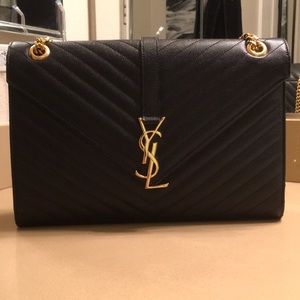 YSL Saint Laurent Large Envelope Calfskin Purse
